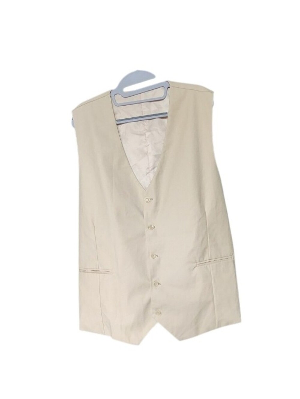 Men's Cream Button-Front Dress Vest